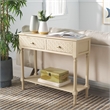 Safavieh Halton Wood and Metal 2 Drawer Console Table in Natural