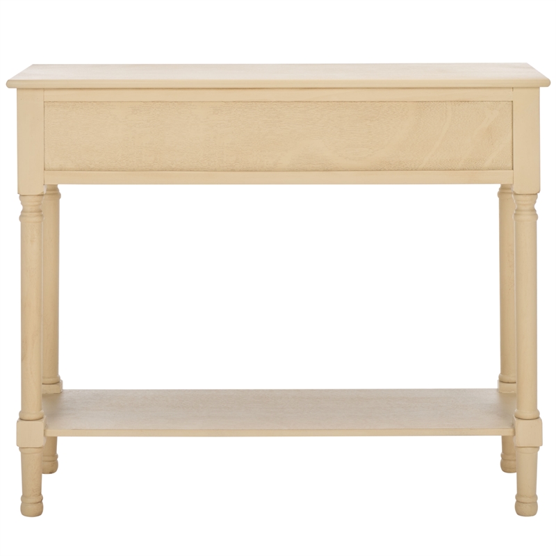 Safavieh Halton Wood and Metal 2 Drawer Console Table in Natural