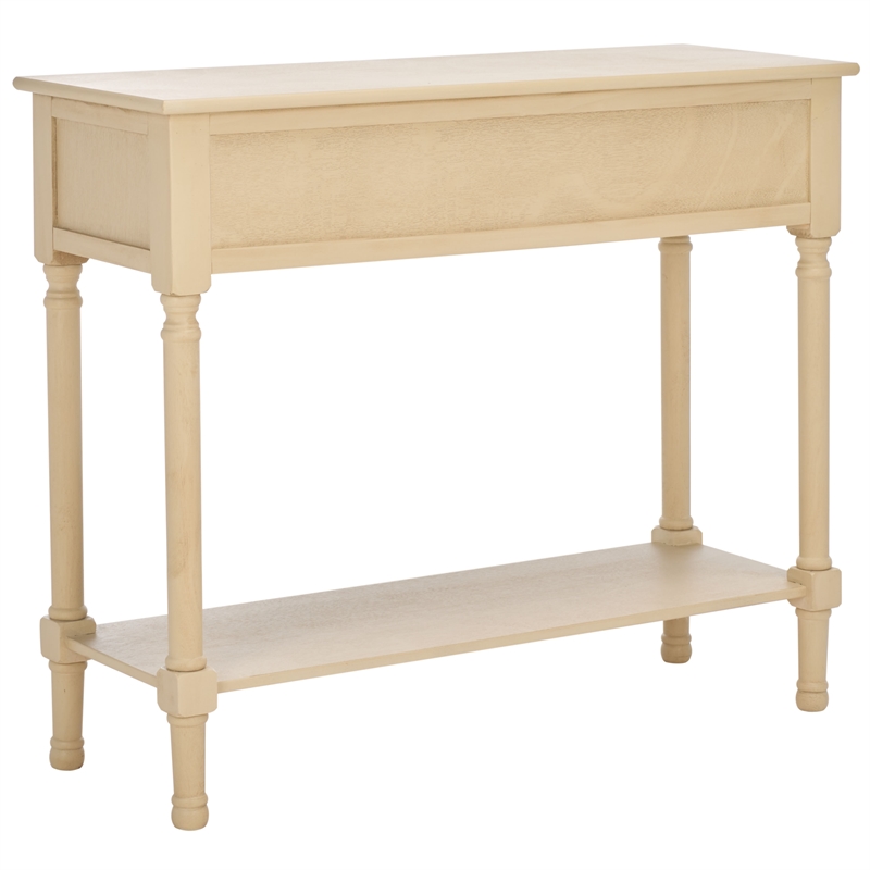 Safavieh Halton Wood and Metal 2 Drawer Console Table in Natural