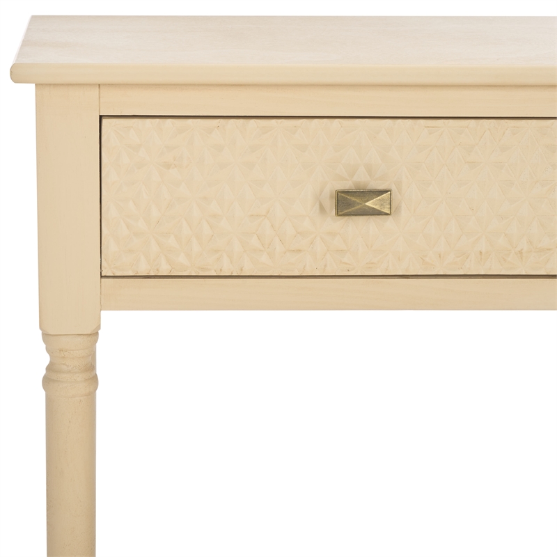 Safavieh Halton Wood and Metal 2 Drawer Console Table in Natural