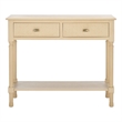 Safavieh Halton Wood and Metal 2 Drawer Console Table in Natural