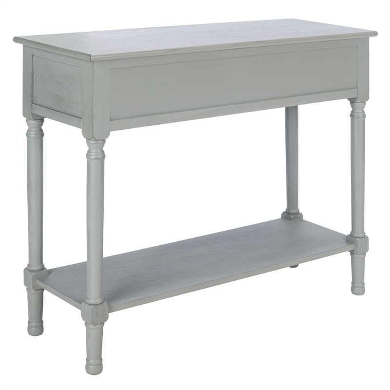 Safavieh Tate Wood and Metal 2 Drawer Console Table in Gray