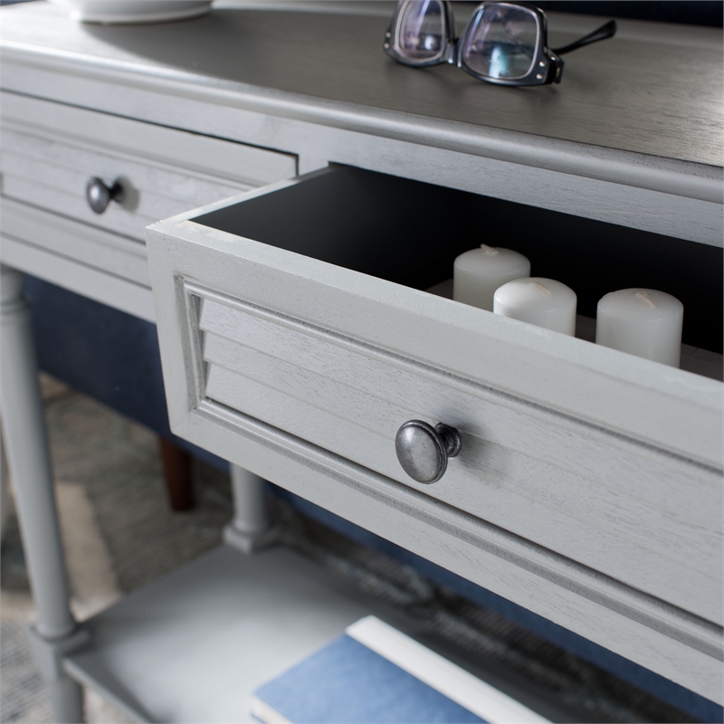 Safavieh Tate Wood and Metal 2 Drawer Console Table in Gray