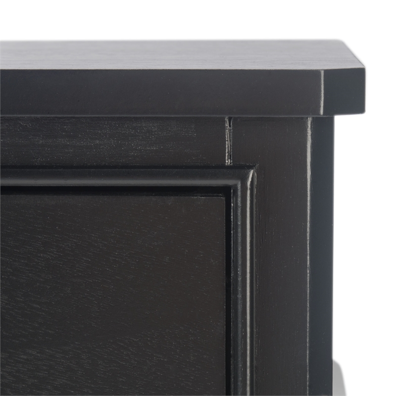 Safavieh Opal Wood  and Metal 2 Drawer Console Table in Black