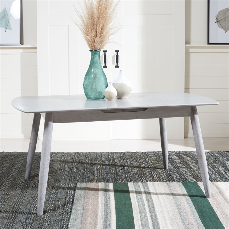 Safavieh Kyoga Auto Mechanism Wood Extension Dining Table in Dark Gray