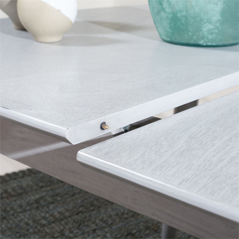 Safavieh Kyoga Auto Mechanism Wood Extension Dining Table in Dark Gray