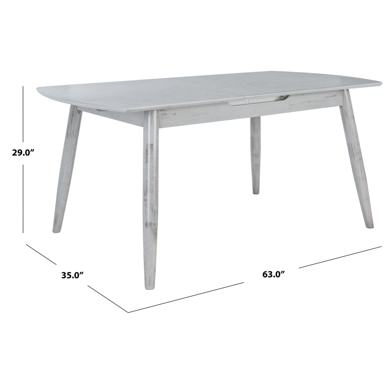 Safavieh Kyoga Auto Mechanism Wood Extension Dining Table in Dark Gray
