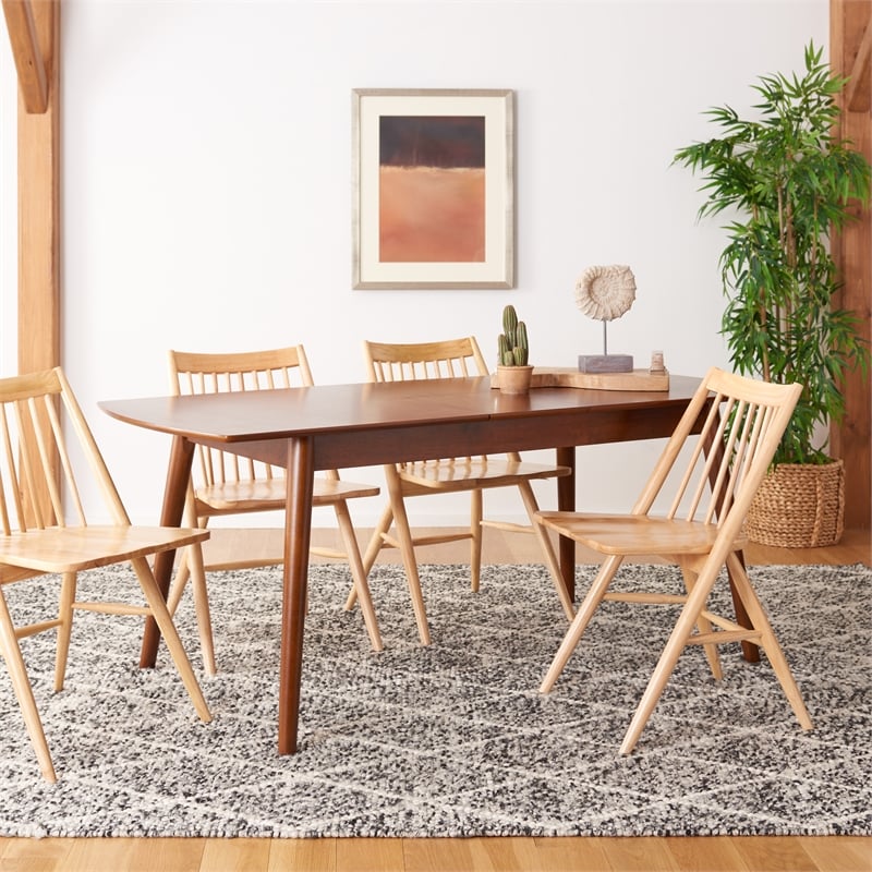 Safavieh Kay Wood Extension Dining Table in Walnut