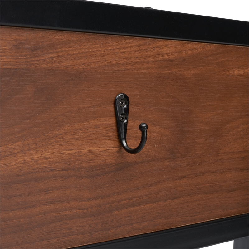 Safavieh Akasha Etagere Wood and Iron in Walnut / Black
