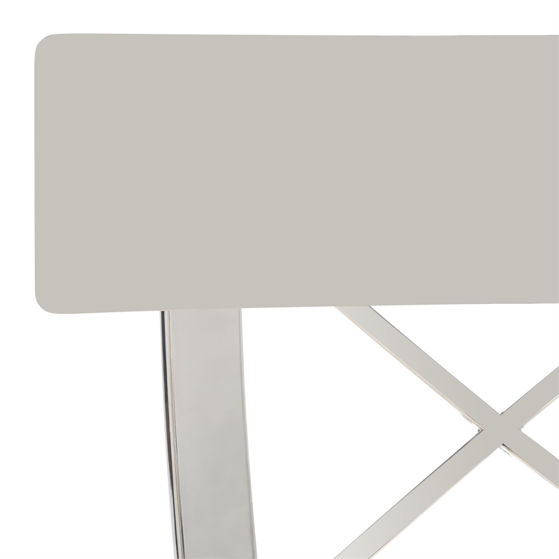 Safavieh Zoey Wood and Stainless Steel Bar Stool  in White