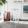 Safavieh Kenzie Iron Barstool in White / Silver
