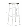 Safavieh Kenzie Iron Barstool in White / Silver