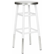 Safavieh Kenzie Iron Barstool in White / Silver