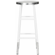Safavieh Kenzie Iron Barstool in White / Silver