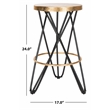 Safavieh Lorna Iron Gold Leaf Counterstool in Black / Gold