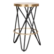 Safavieh Lorna Iron Gold Leaf Counterstool in Black / Gold