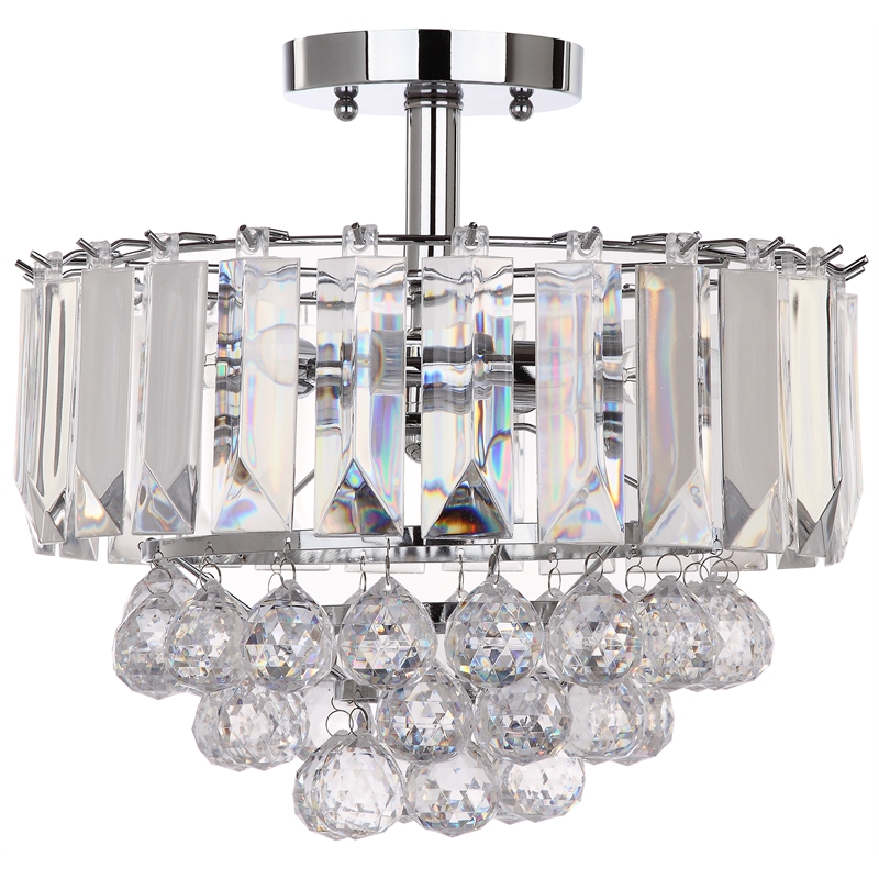 Safavieh Vaxcel Acrylic and Metal Ceiling Lamp in Chrome