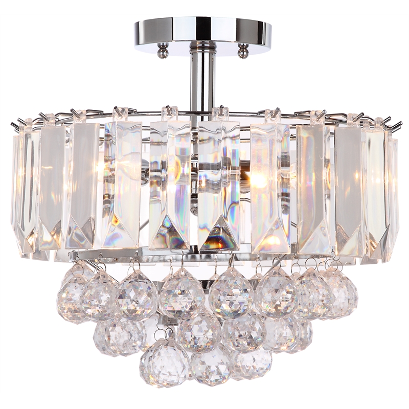 Safavieh Vaxcel Acrylic and Metal Ceiling Lamp in Chrome