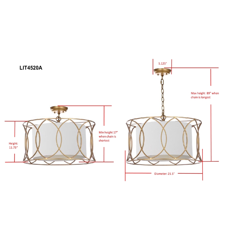 Safavieh Silas Iron Pendant Lamp in Gold