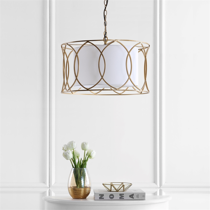 Safavieh Silas Iron Pendant Lamp in Gold