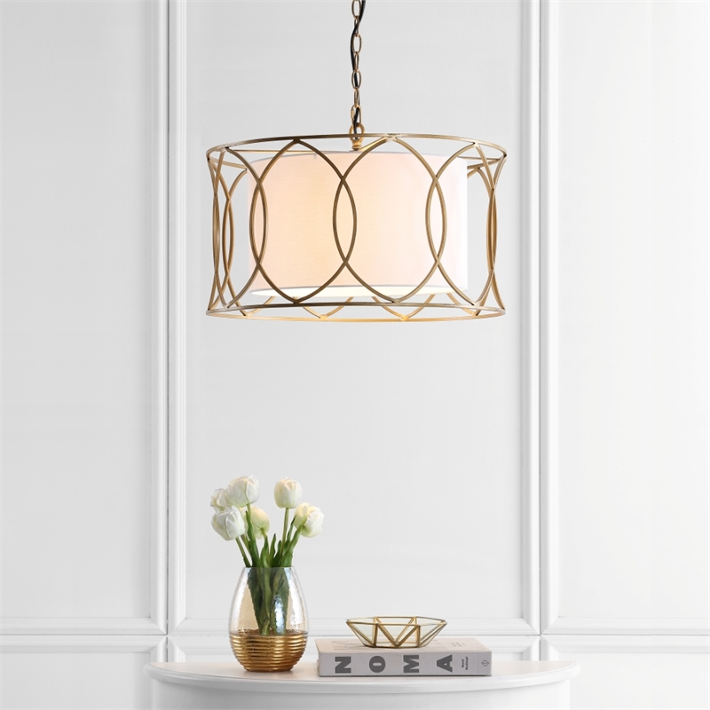 Safavieh Silas Iron Pendant Lamp in Gold