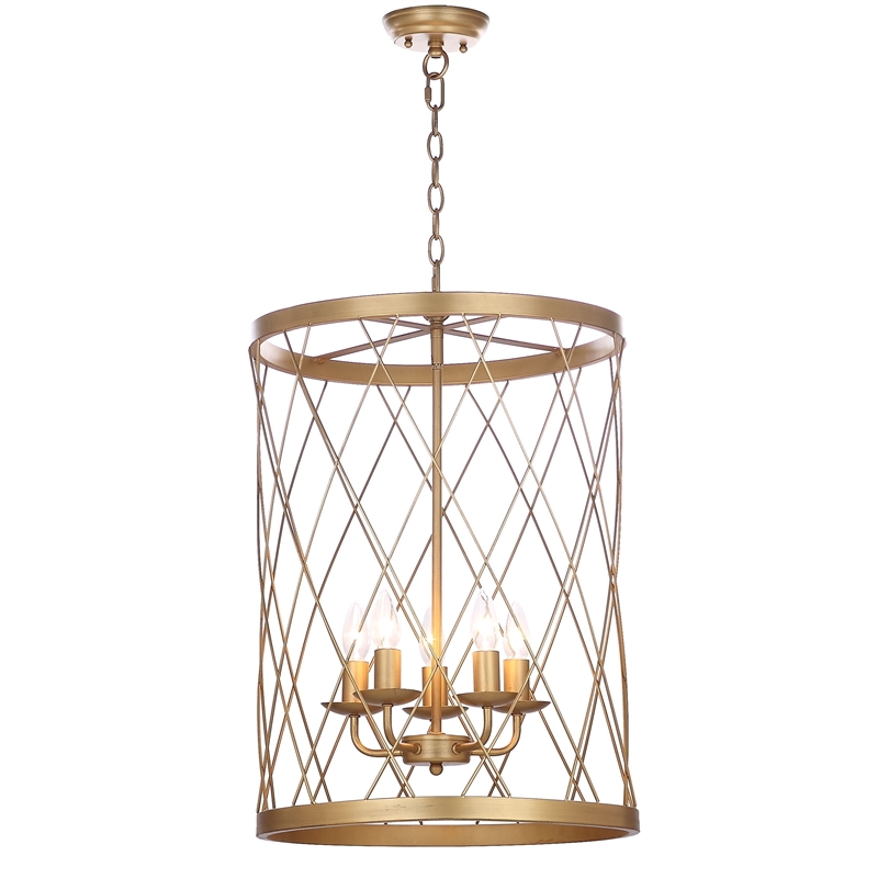 Safavieh Alair Iron Pendant Lamp  in Gold