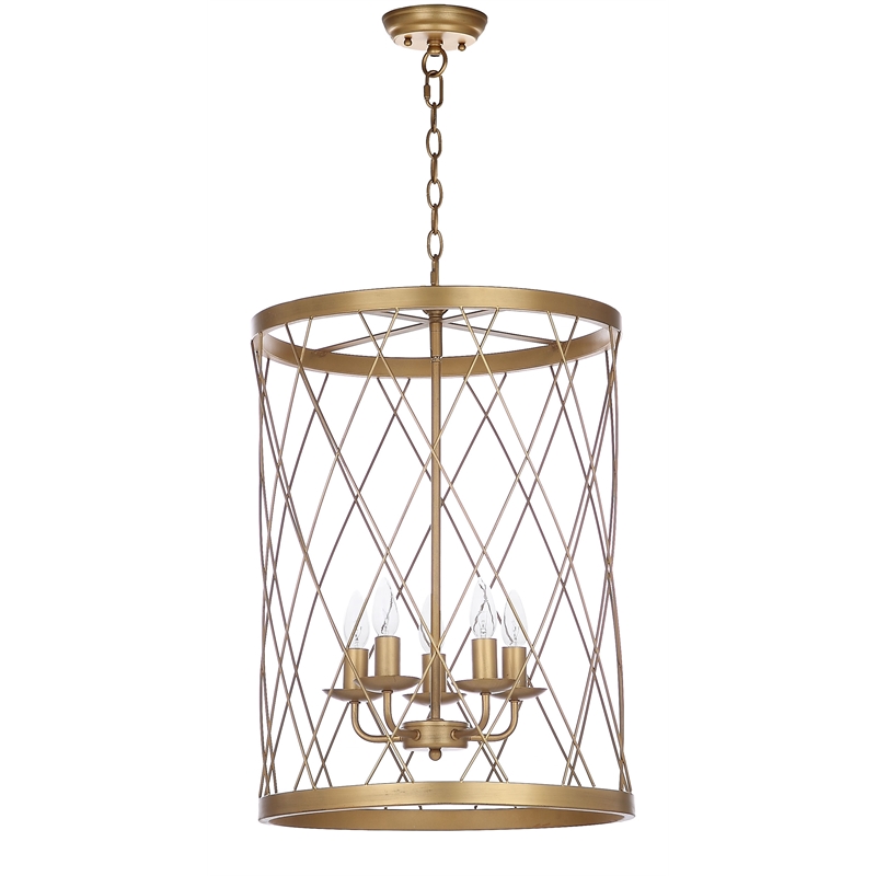 Safavieh Alair Iron Pendant Lamp  in Gold