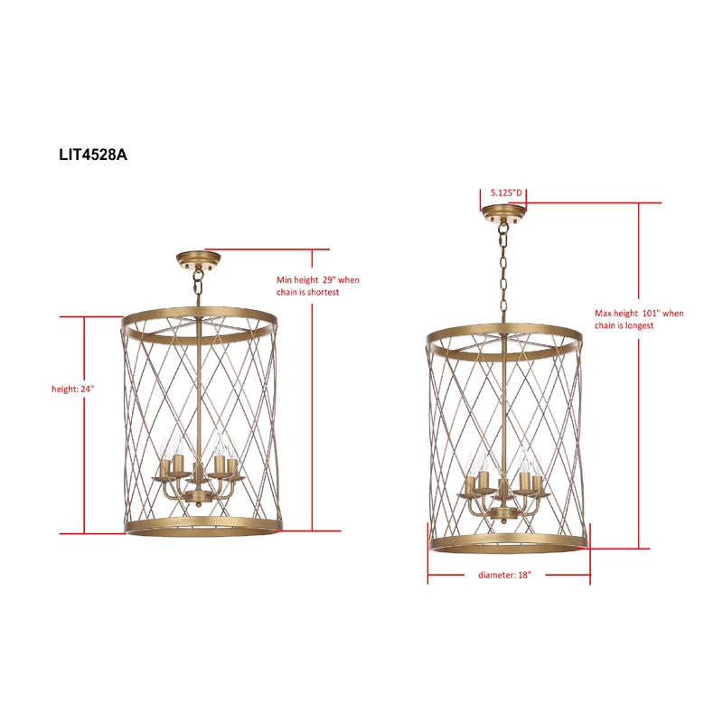 Safavieh Alair Iron Pendant Lamp  in Gold