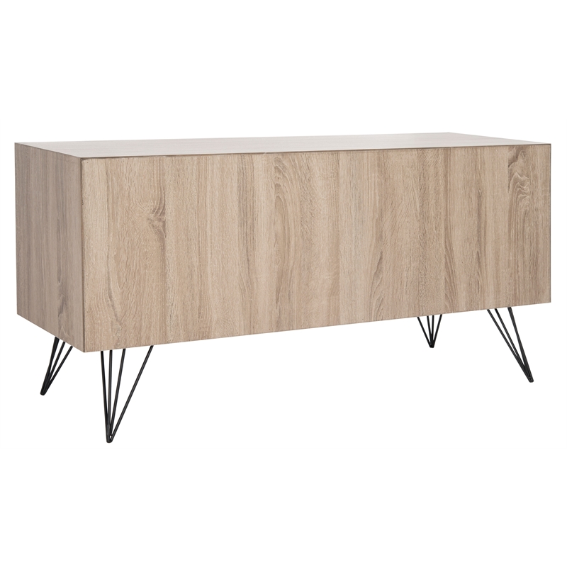 Safavieh Jeralyn Wood and Metal Sideboard  in Light Oak / Black