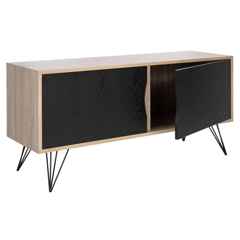 Safavieh Jeralyn Wood and Metal Sideboard  in Light Oak / Black