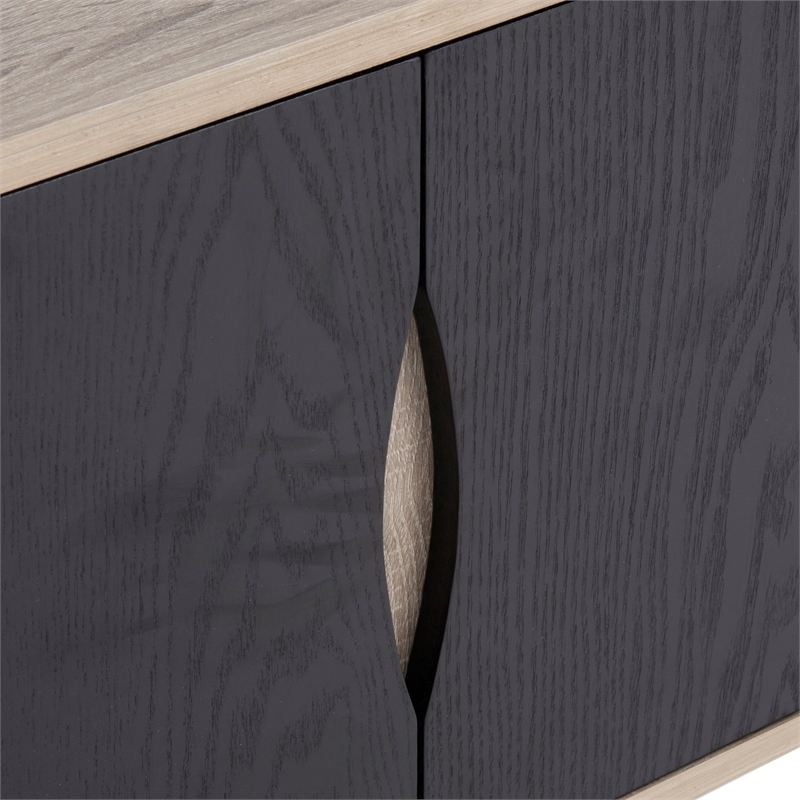 Safavieh Jeralyn Wood and Metal Sideboard  in Light Oak / Black