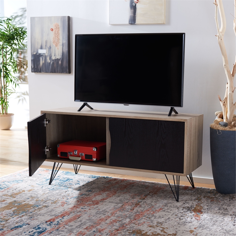 Safavieh Jeralyn Wood and Metal Sideboard  in Light Oak / Black