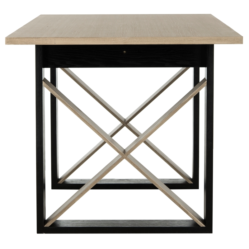 Safavieh Monty Wood and Metal Dining Table in Light Gray