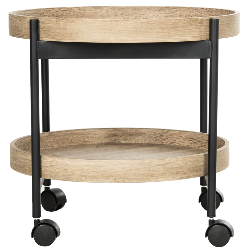 Safavieh Javan Wood and Metal Side Table in Light Gray
