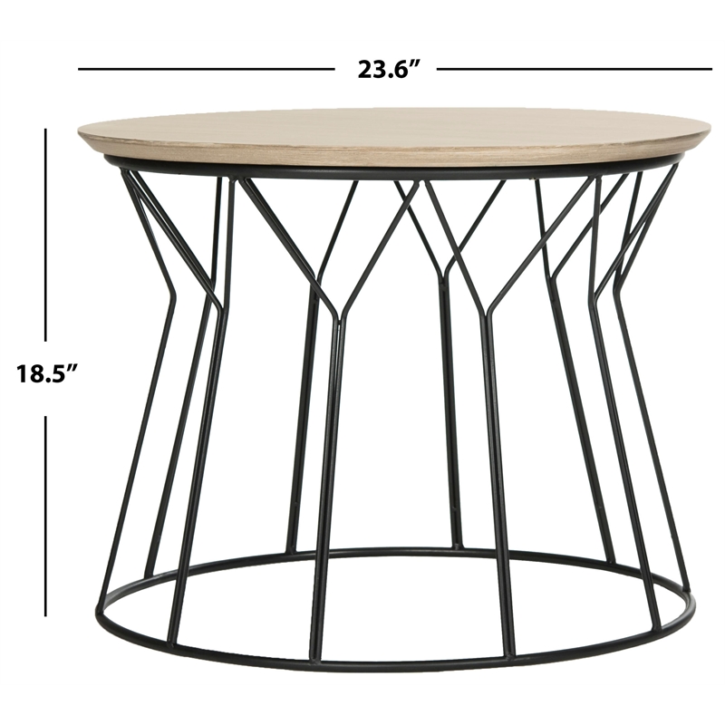 Safavieh Alcott Wood and Metal End Table in Light Gray