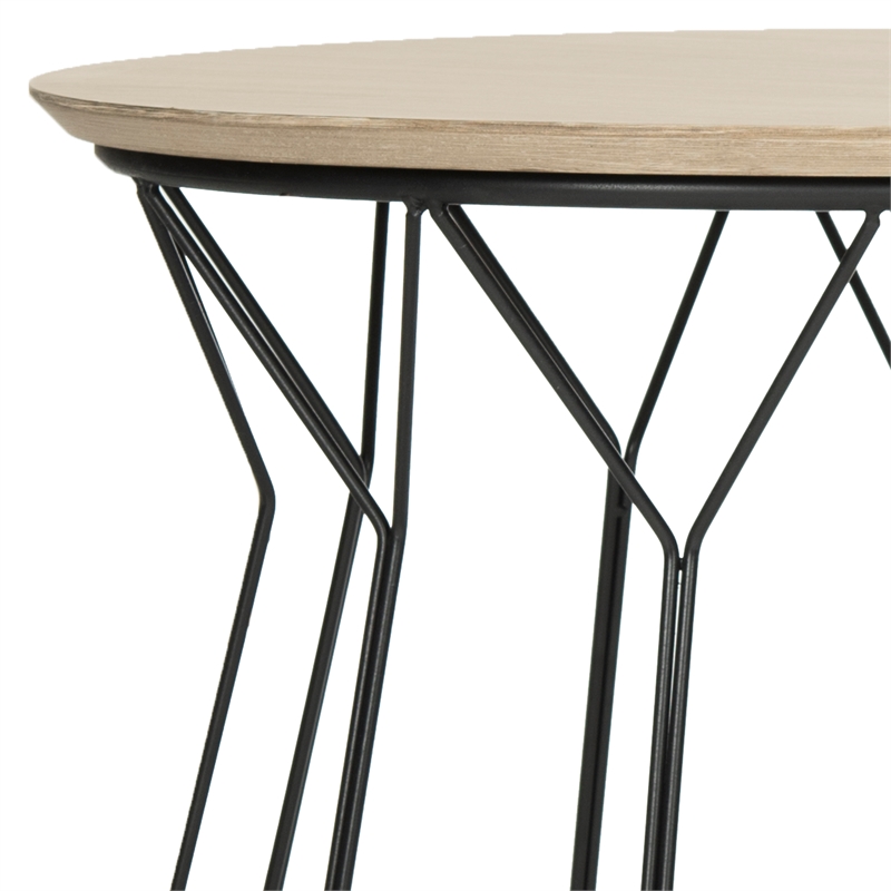Safavieh Alcott Wood and Metal End Table in Light Gray