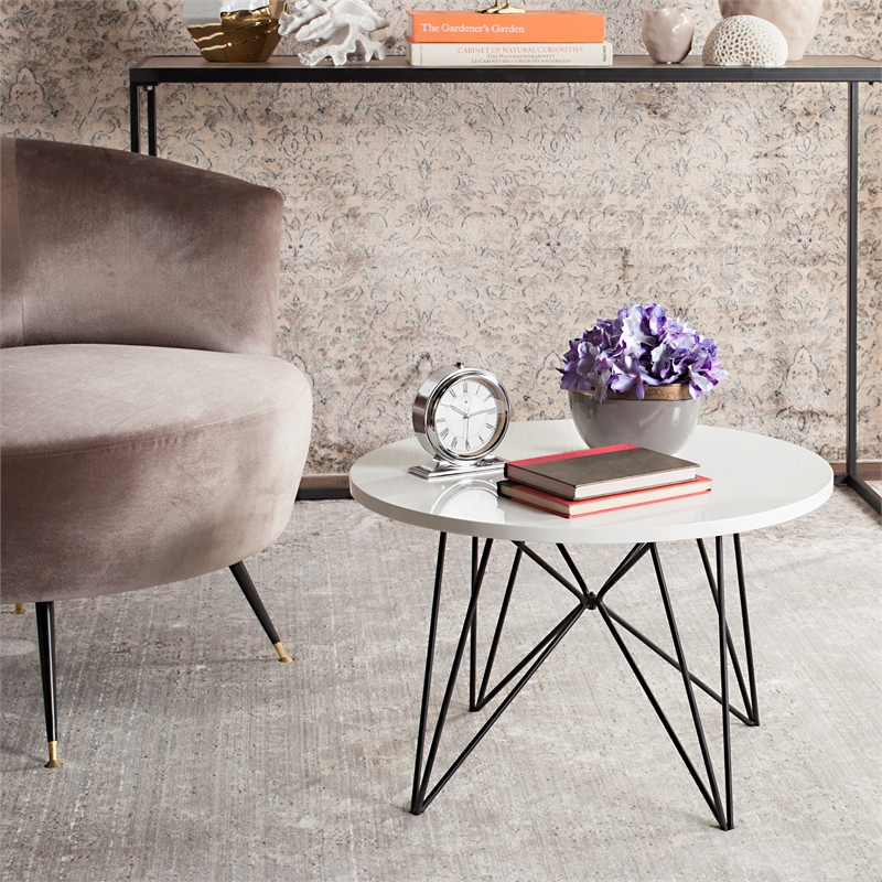 Safavieh Vida Wood and Metal End Table in White