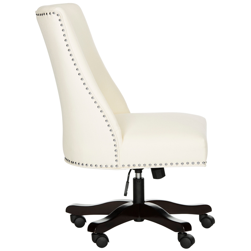 Safavieh Scarlet Wood and Iron Desk Chair in Cream