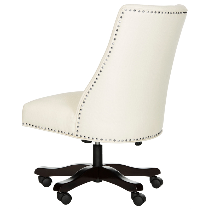Safavieh Scarlet Wood and Iron Desk Chair in Cream