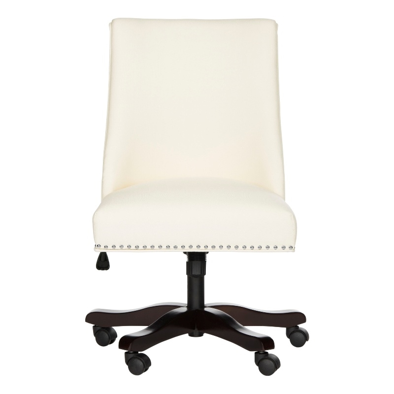 Safavieh Scarlet Wood and Iron Desk Chair in Cream