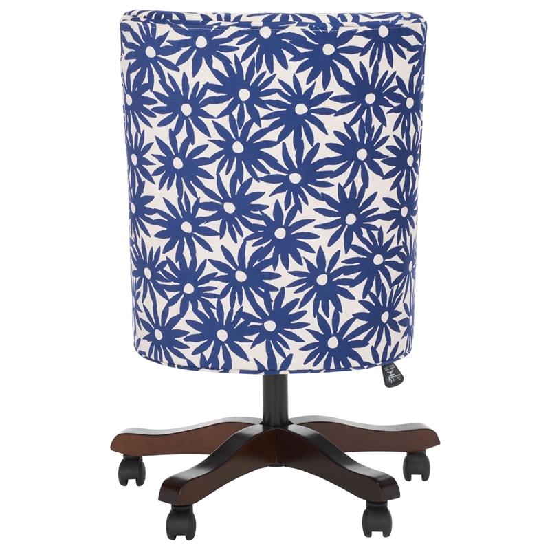 Safavieh Scarlet Wood and Metal Desk Chair in Navy / Ivory
