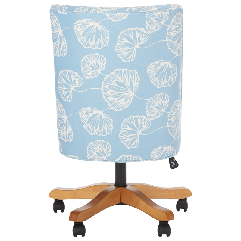 Safavieh Scarlet Wood and Metal Desk Chair in White / Blue