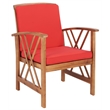 Safavieh Fontana Wood 4 Pc Outdoor Set in Natural / Red