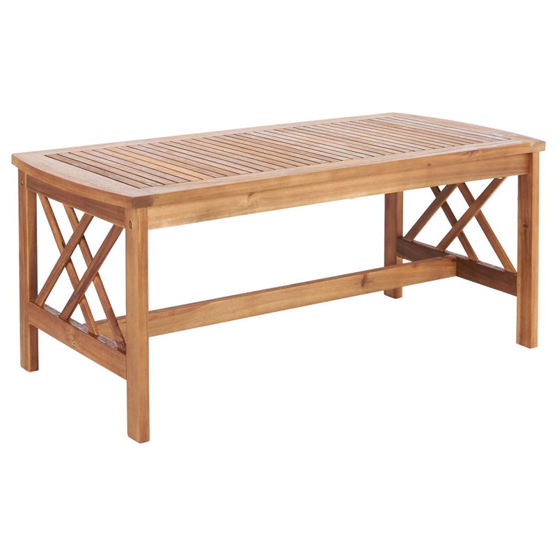 Safavieh Fontana Wood 4 Pc Outdoor Set in Natural / Red