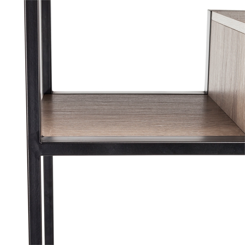 Safavieh Joanna Wood and Iron  Etagere in Light Brown / Black