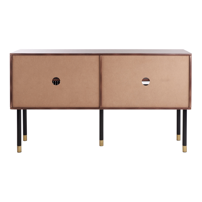 Safavieh Shiloh Wood and Metal Media Stand in White / Walnut
