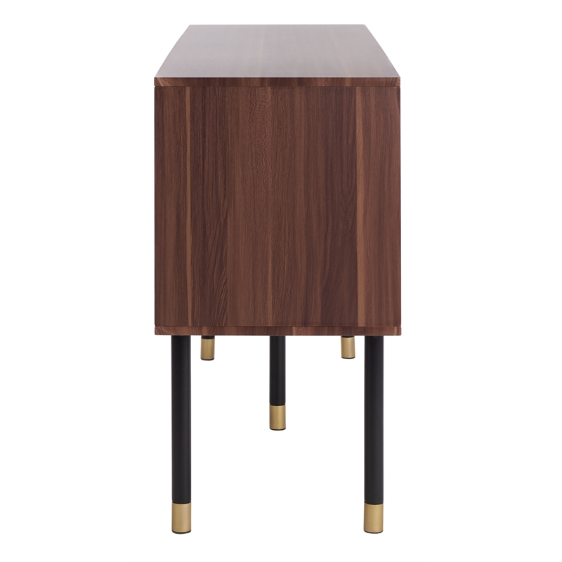 Safavieh Shiloh Wood and Metal Media Stand in White / Walnut
