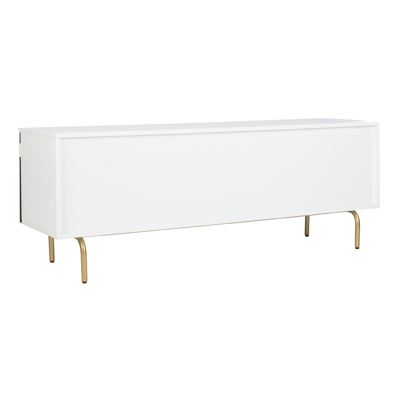 Safavieh Genevieve Wood and Metal Media Stand  in Walnut / White