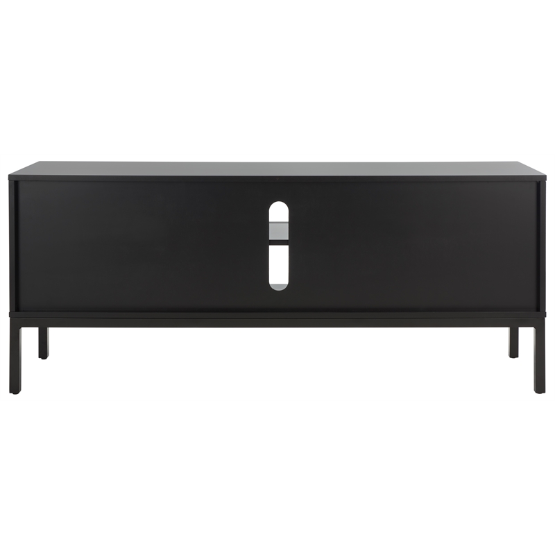 Safavieh Zadie 2 Shelf Wood Media Stand in Black / Natural
