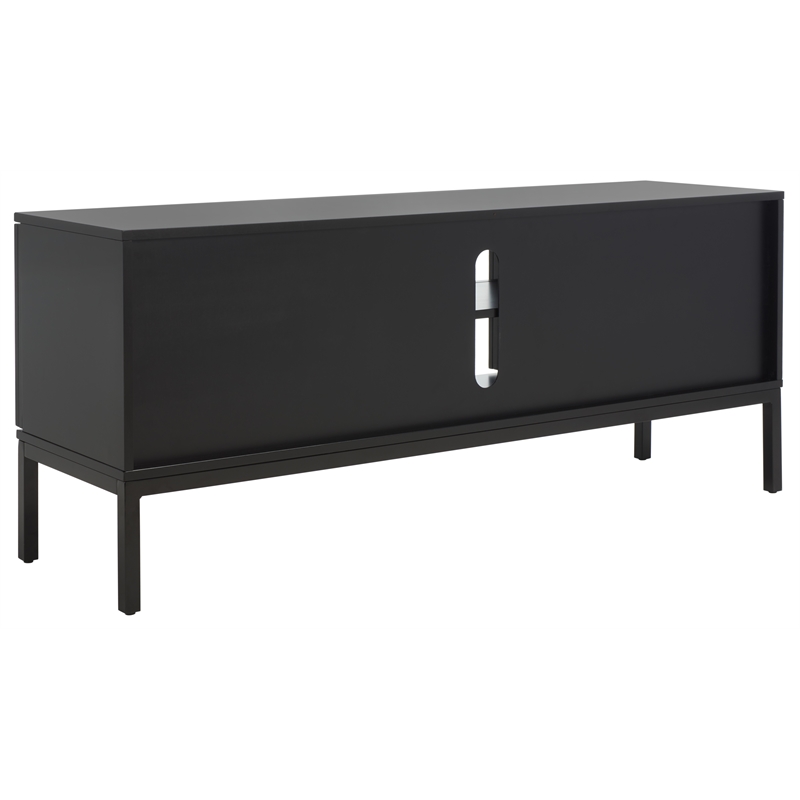 Safavieh Zadie 2 Shelf Wood Media Stand in Black / Natural